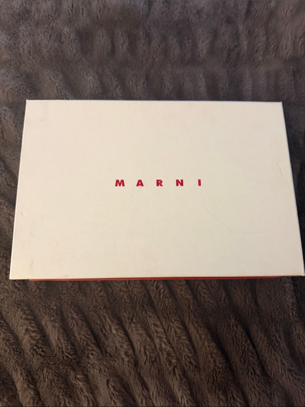 Marni White Box with Red Logo — Designer Shoe Gift Box